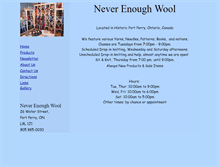 Tablet Screenshot of neverenoughwool.ca